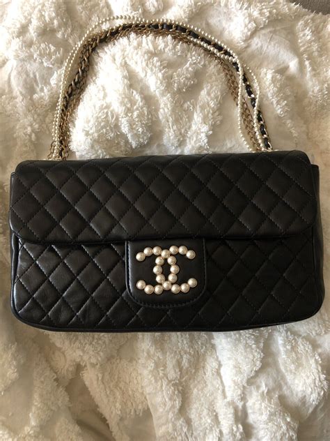 chanel quilted bag no chain|chanel pearl chain flap bag.